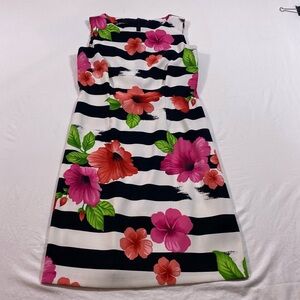 AGB Mini dress women’s 4 petite Floral tank dress back zipper lined spandex
